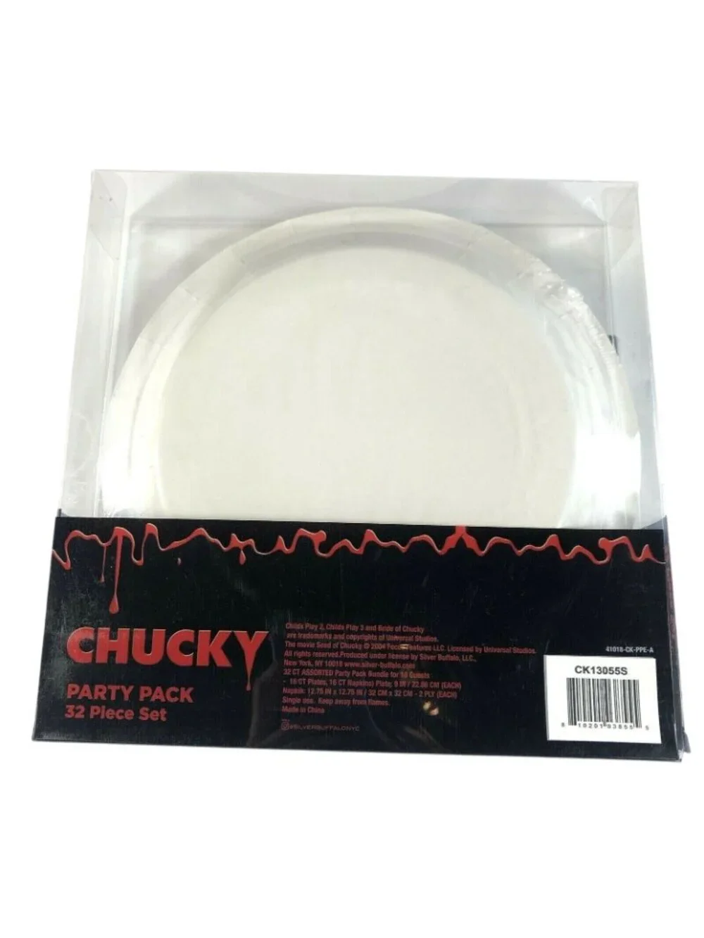 Chucky Childs Play 32 Piece Park Pack Plates Napkins Horror Movie Halloween NEW